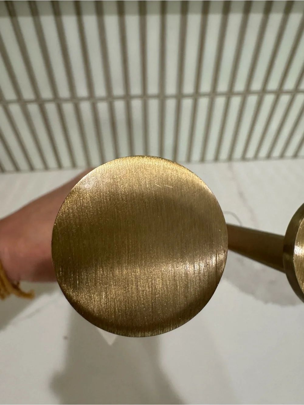 NWT Crate and Barrel Brass Riggs Dot Wall Shelf Bracket Set